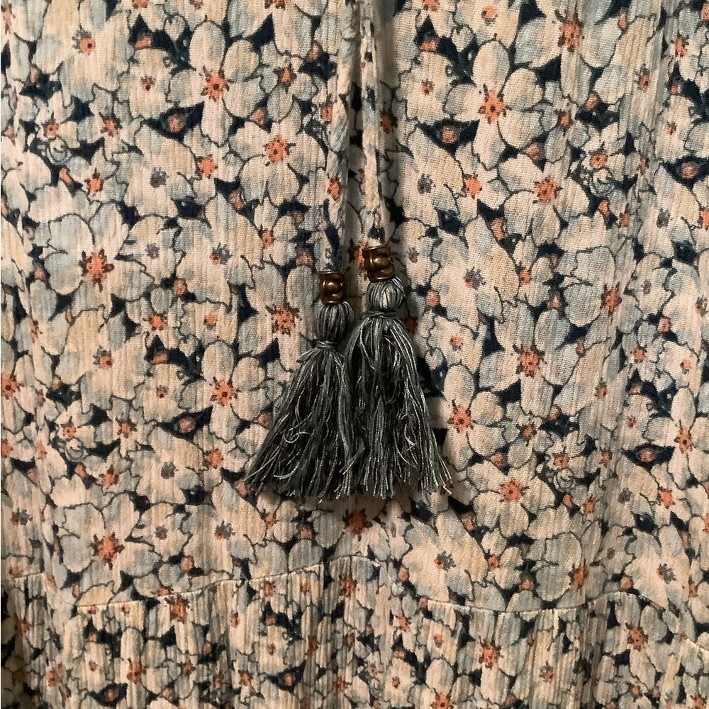 Sonoma Light Blue Floral Maxi Dress with Tassel Tie - Picture 5 of 8